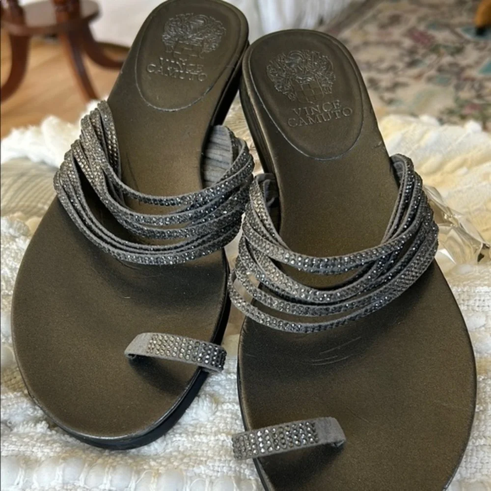 Vince Camuto Gray Sandals with Decorative Straps